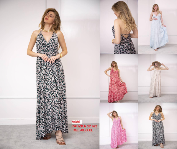 Sukienki damskie Roz M-2XL, Mix Kolor .Paczka 12 szt